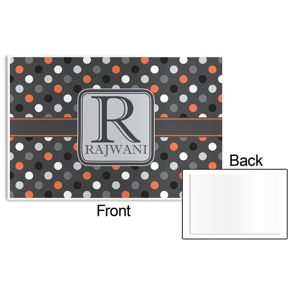 Gray Dots Disposable Paper Placemat - Front & Back