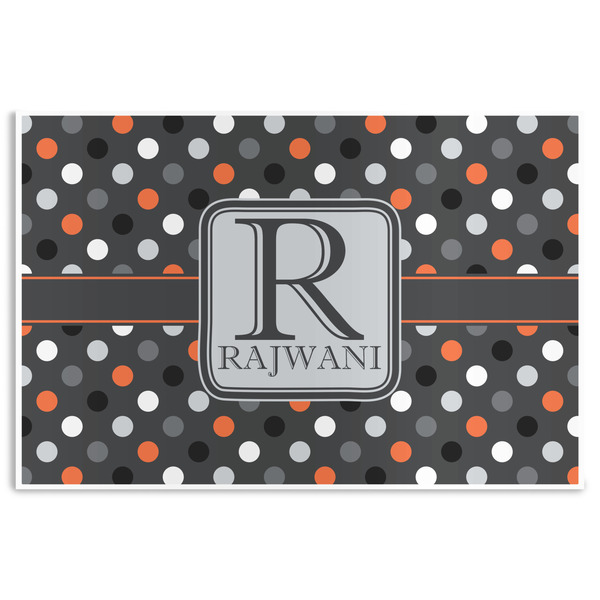 Custom Gray Dots Disposable Paper Placemats (Personalized)