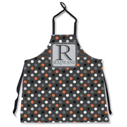 Gray Dots Apron Without Pockets w/ Name and Initial