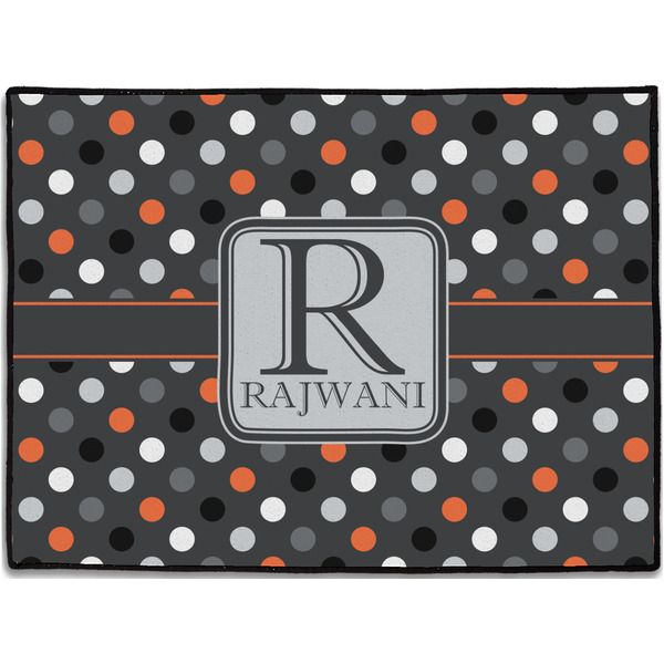 Custom Gray Dots Door Mat (Personalized)