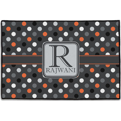 Gray Dots Door Mat - 36"x24" (Personalized)