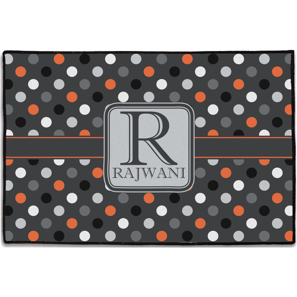 Gray Dots Personalized Door Mat - 36x24 (APPROVAL)