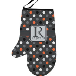 Gray Dots Left Oven Mitt (Personalized)