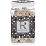 Gray Dots Dog Treat Jar (Personalized)