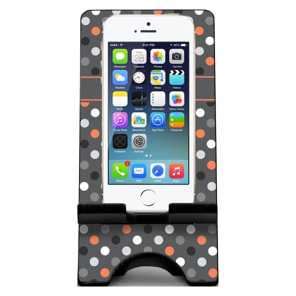 Gray Dots Phone Stand w/ Phone