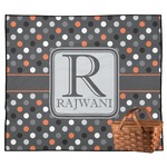 Gray Dots Outdoor Picnic Blanket (Personalized)
