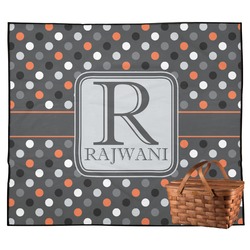 Gray Dots Outdoor Picnic Blanket (Personalized)