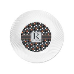 Gray Dots Plastic Party Appetizer & Dessert Plates - 6" (Personalized)