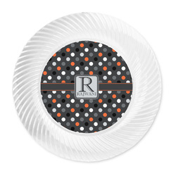 Gray Dots Plastic Party Dinner Plates - 10" (Personalized)