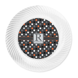 Gray Dots Plastic Party Dinner Plates - 10" (Personalized)
