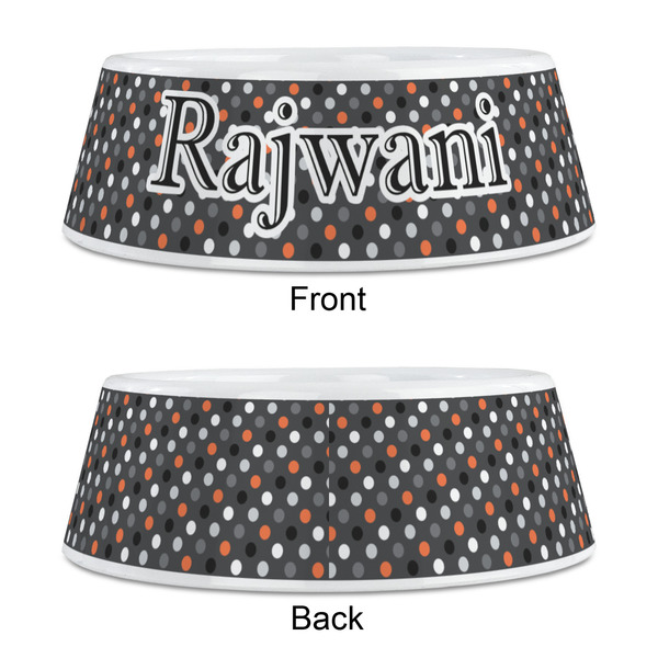 Gray Dots Plastic Pet Bowls - Medium - APPROVAL