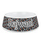 Gray Dots Plastic Dog Bowl - Medium (Personalized)