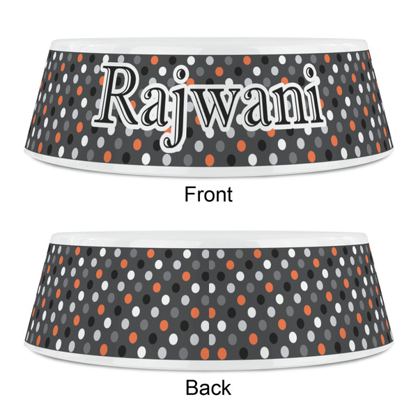 Gray Dots Plastic Pet Bowls - Small - APPROVAL