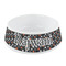 Gray Dots Plastic Dog Bowl - Small (Personalized)