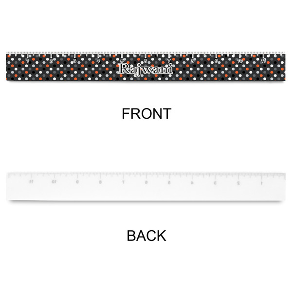Gray Dots Plastic Ruler - 12" - APPROVAL