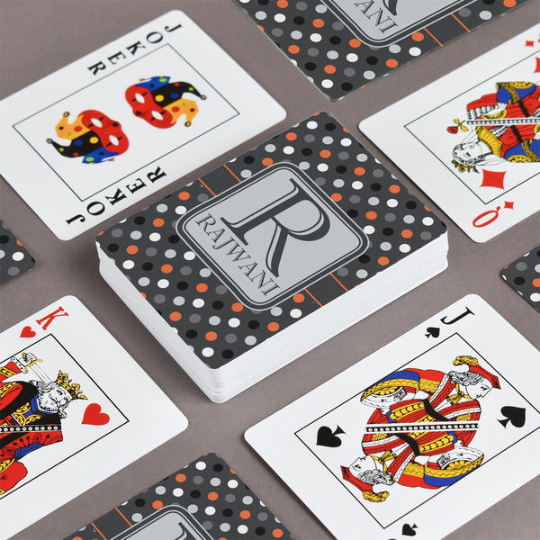 Gray Dots Playing Cards - Front & Back View