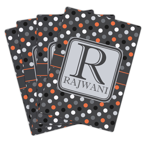 Gray Dots Playing Cards - Hand Back View