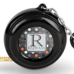 Gray Dots Pocket Tape Measure - 6 Ft w/ Carabiner Clip (Personalized)
