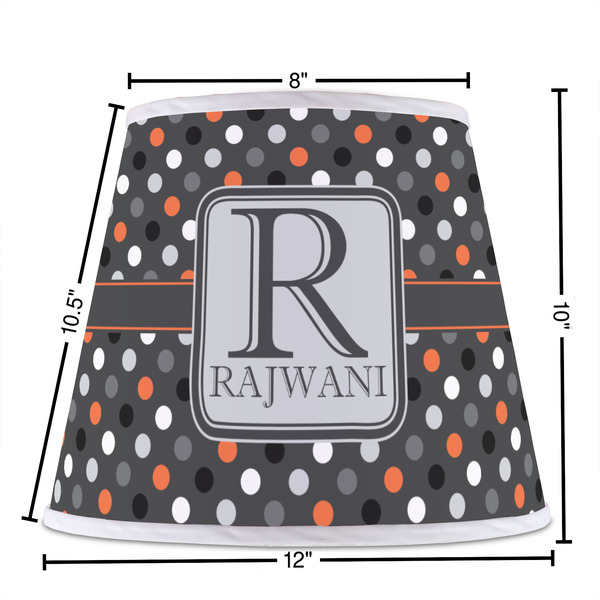 Gray Dots Poly Film Empire Lampshade - Dimensions