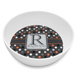 Gray Dots Melamine Bowl - 8 oz (Personalized)