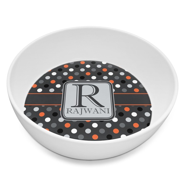 Custom Gray Dots Melamine Bowl - 8 oz (Personalized)