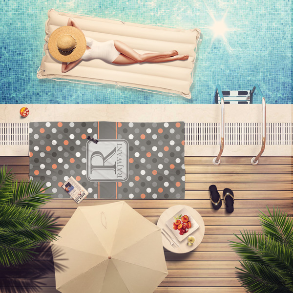 Gray Dots Pool Towel Lifestyle
