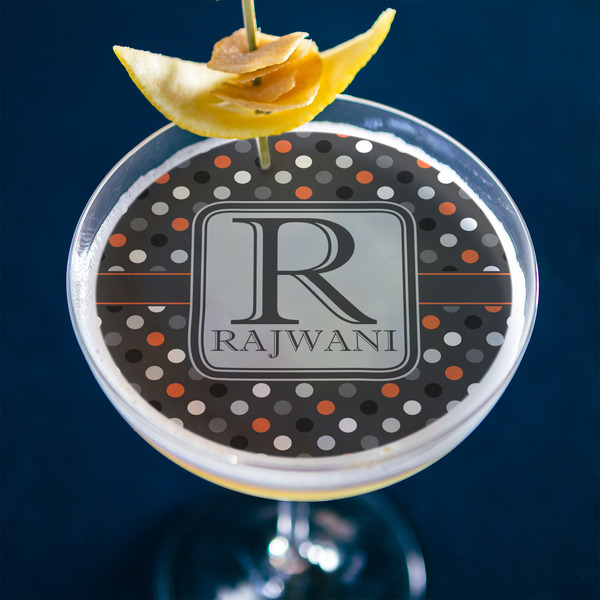 Gray Dots Printed Drink Topper - XLarge - In Context