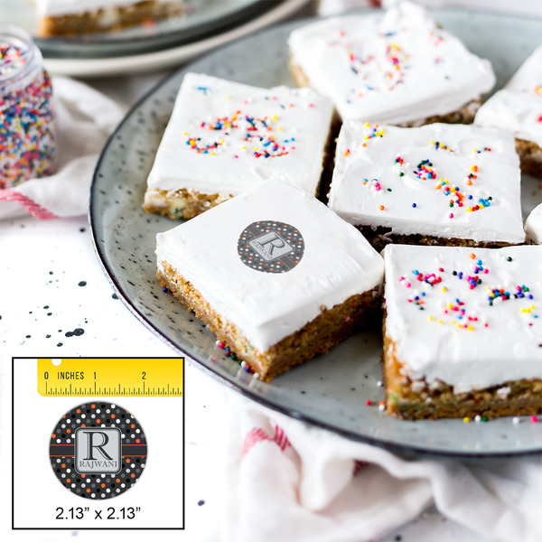 Gray Dots Printed Icing Circle - Small - In Context