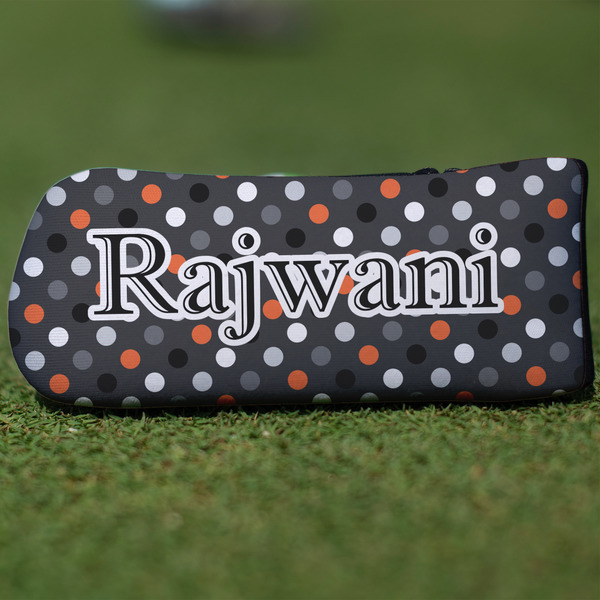 Custom Gray Dots Blade Putter Cover (Personalized)
