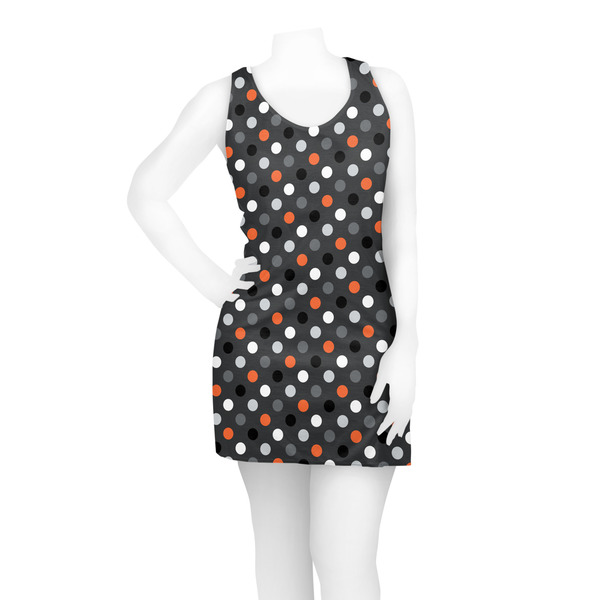 Gray Dots Racerback Dress - On Model - Front