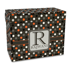 Gray Dots Wood Recipe Box - Full Color Print (Personalized)
