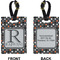 Gray Dots Rectangle Luggage Tag (Front + Back)