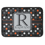 Gray Dots Iron On Rectangle Patch w/ Name and Initial