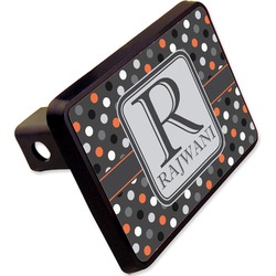 Gray Dots Rectangular Trailer Hitch Cover - 2" (Personalized)