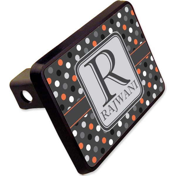 Custom Gray Dots Rectangular Trailer Hitch Cover - 2" (Personalized)