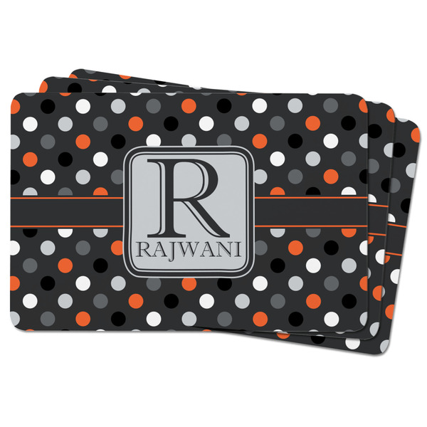 Gray Dots Rectangular Fridge Magnet - THREE