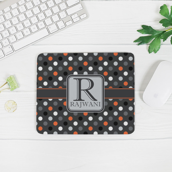 Gray Dots Rectangular Mouse Pad - LIFESTYLE 2