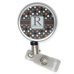 Gray Dots Retractable Badge Reel (Personalized)