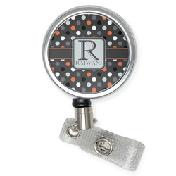 Gray Dots Retractable Badge Reel (Personalized)