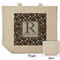 Gray Dots Reusable Cotton Grocery Bag - Front & Back View