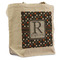 Gray Dots Reusable Cotton Grocery Bag - Front View