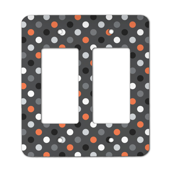 Custom Gray Dots Rocker Style Light Switch Cover - Two Switch