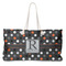Gray Dots Large Tote Bag with Rope Handles (Personalized)