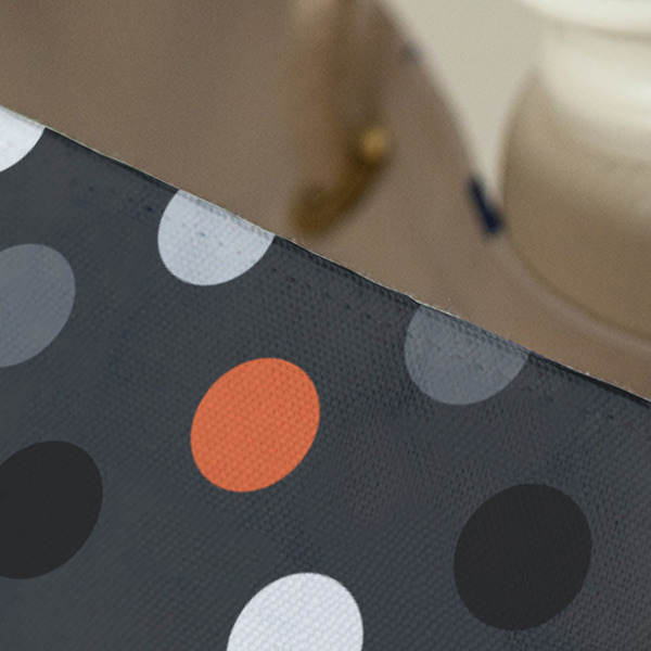 Gray Dots Large Rope Tote - Close Up View