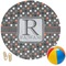 Gray Dots Round Beach Towel (Personalized)