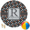 Gray Dots Round Beach Towel (Personalized)