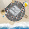 Gray Dots Round Beach Towel Lifestyle