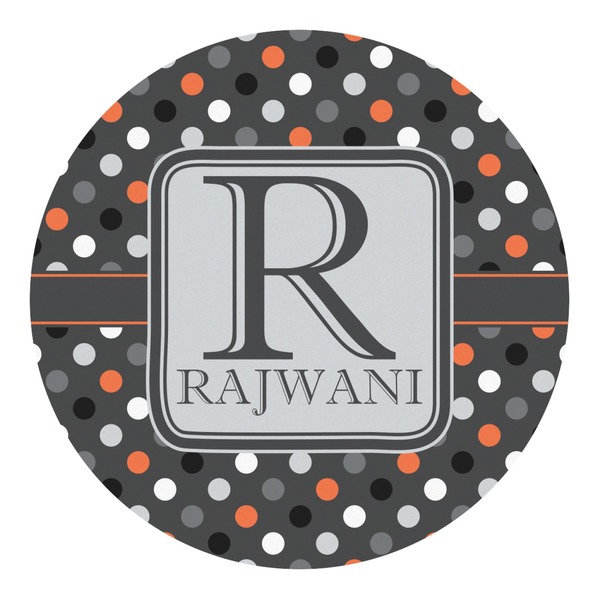 Custom Gray Dots Round Decal (Personalized)