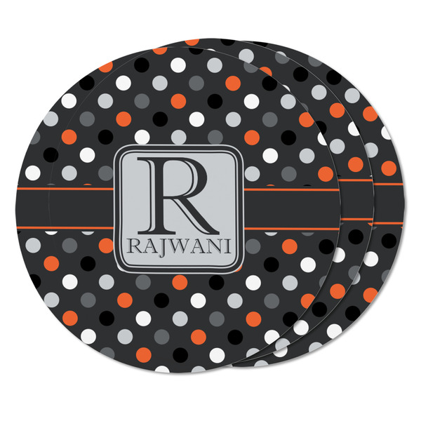 Gray Dots Round Fridge Magnet - THREE