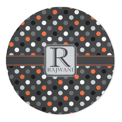 Gray Dots 5' Round Indoor Area Rug (Personalized)